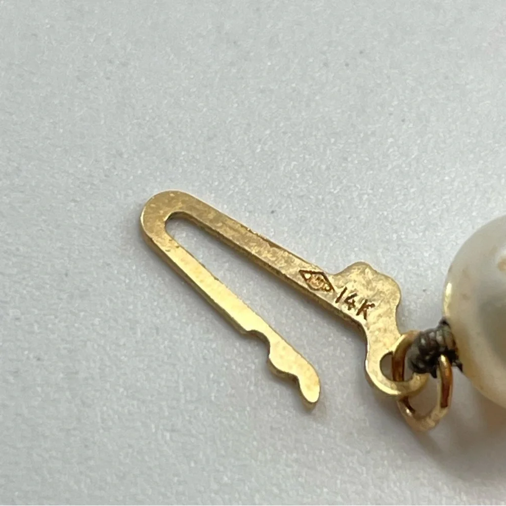 14K Gold Vintage Culture Freshwater Pearls Knotted Necklace Statement Elegant